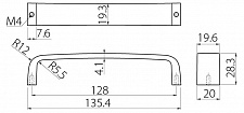 Ручка скоба UZ-133. 128мм. Цвет Хром. UZ-133128-01. GTV
