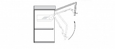 Складной подъемник AVENTOS HF со встроенной системой мягкого закрывания BLUMOTION, для узких алюминевых рамок