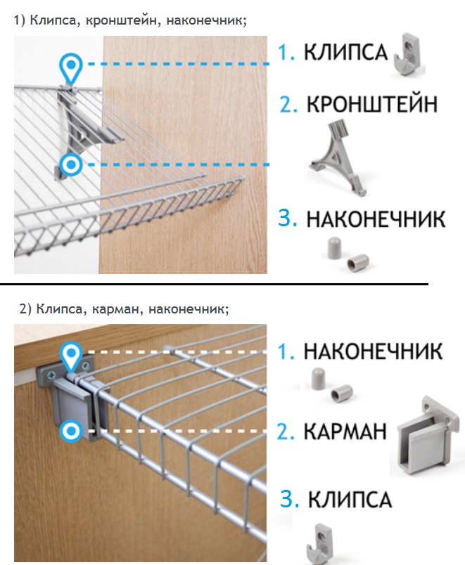 Сетчатые полки для обуви, для белья