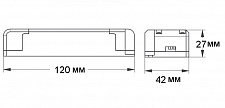 Блок питания для светодиодных светильников LED. 220/12V. 12W. IP20. LD-ZASPRO12W-30. GTV