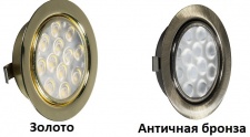 Мебельный светильник LED 2835 Replis-1, врезной, круглый, светодиодный, прозрачное стекло, кабель 1м с коннектором, 12LED, IP44, 12V, 3W