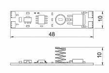 Выключатель сенсорный DPs-2. Для профиля светодиодной ленты. Диммируемый. 12-24В. 5А. GLS.